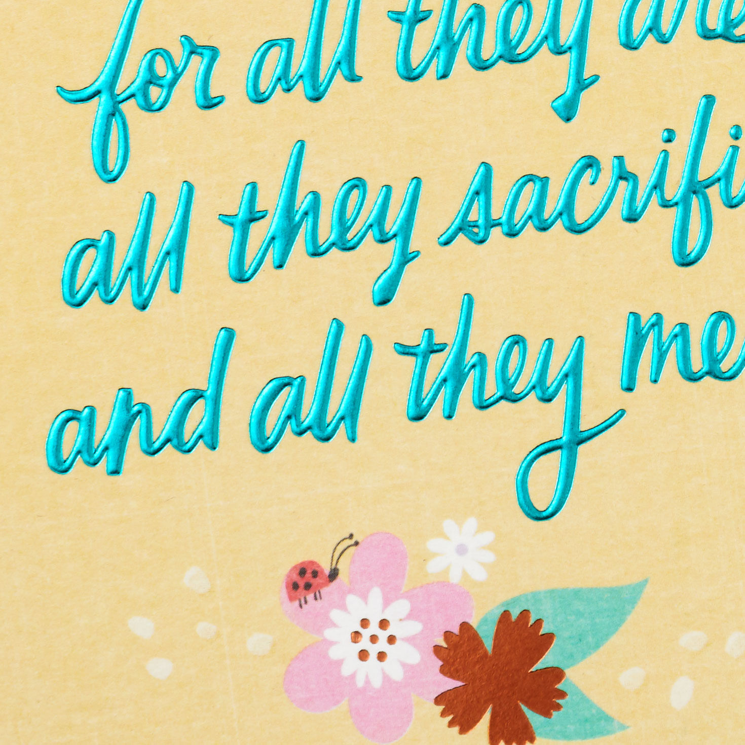 Flowers and Ladybugs Mother's Day Card Card Front Detail image number 4