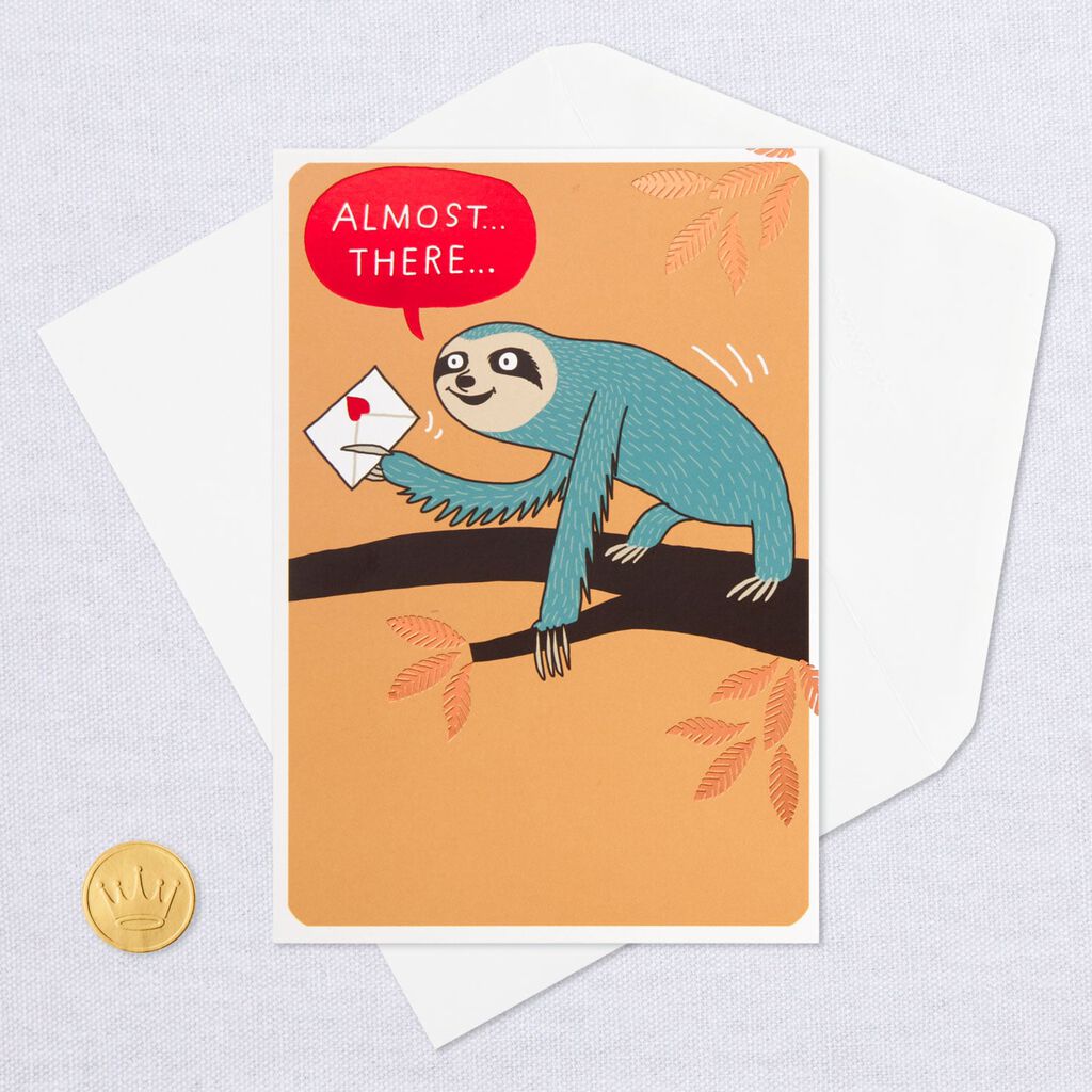Almost Made It Sloth Funny Belated Birthday Card Greeting Cards