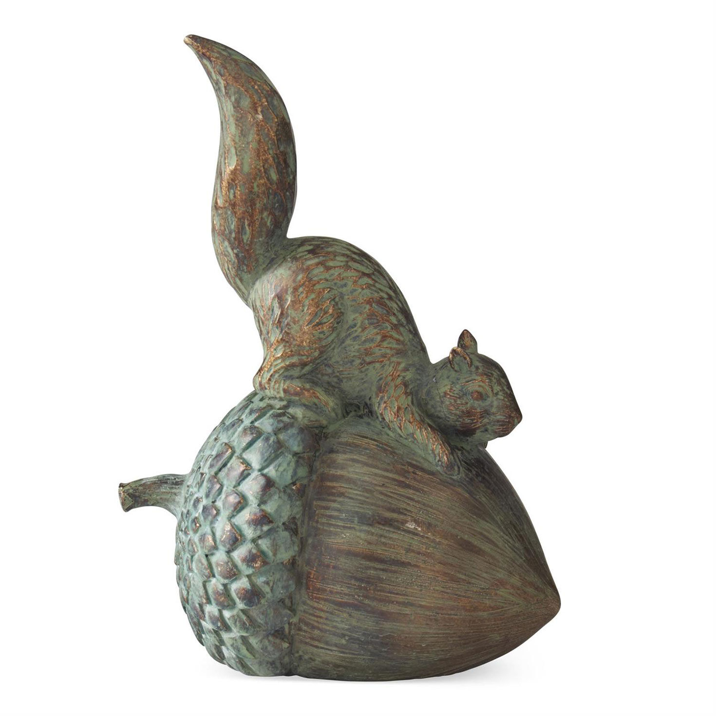 K&K Interiors Squirrel on Acorn Figurine, 6.75"
