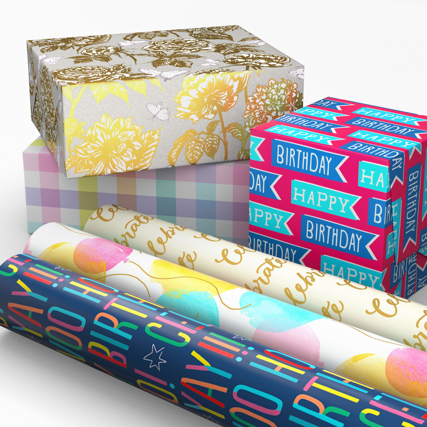 All-Occasion 6-Pack Wrapping Paper Assortment, 180 sq. ft