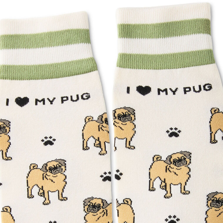 I Love My Pug Novelty Socks  image number 3