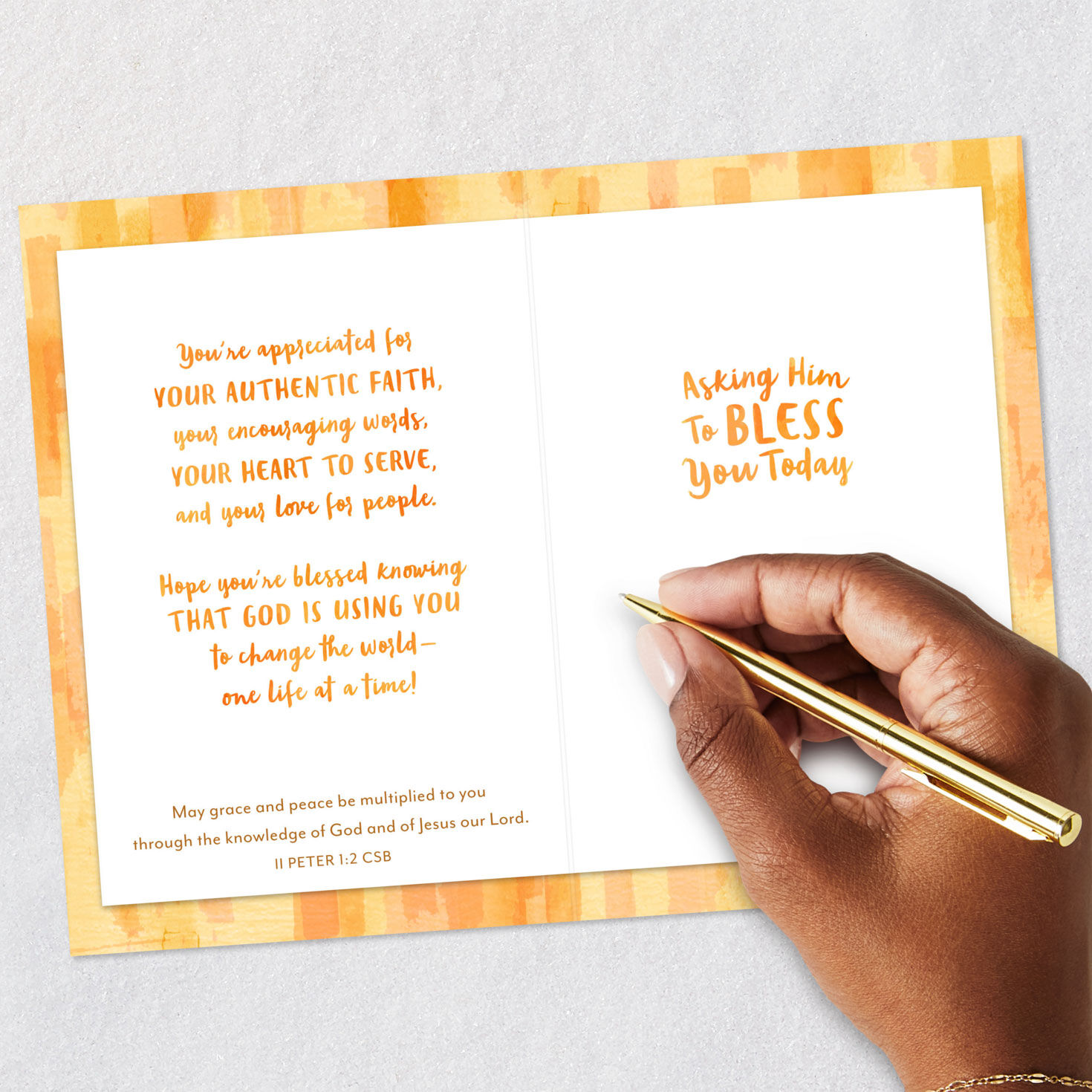 Shining Gold Religious Clergy Appreciation Card Signing card image number 7