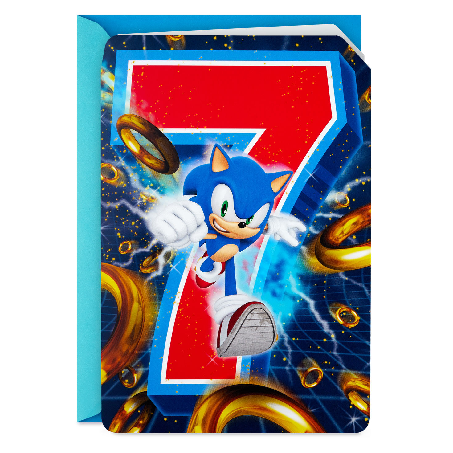 Sonic The Hedgehog Super Speedy Personalized Kids Children's Birthday Card  - Red Heart Print