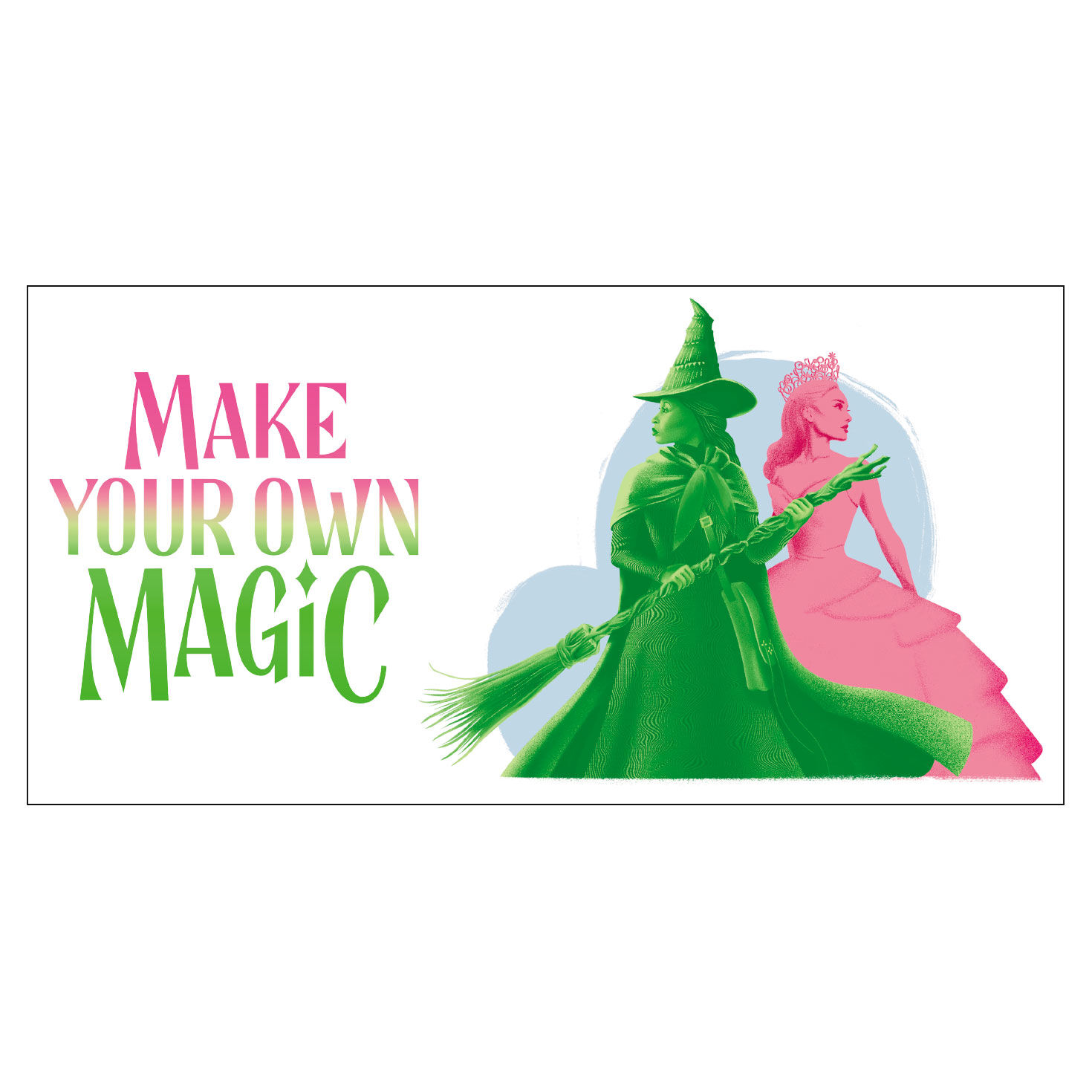 Glinda and Elphaba Pink and Green Wicked Glass  image number 2