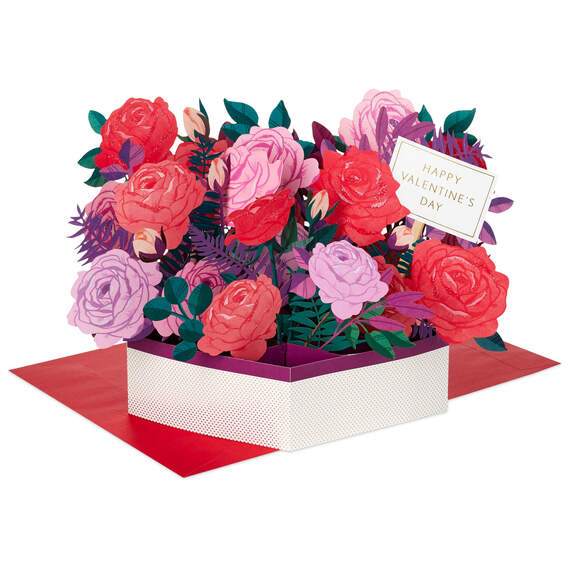Jumbo So Very Loved Roses 3D Pop-Up Valentine's Day Card, , large image number 1