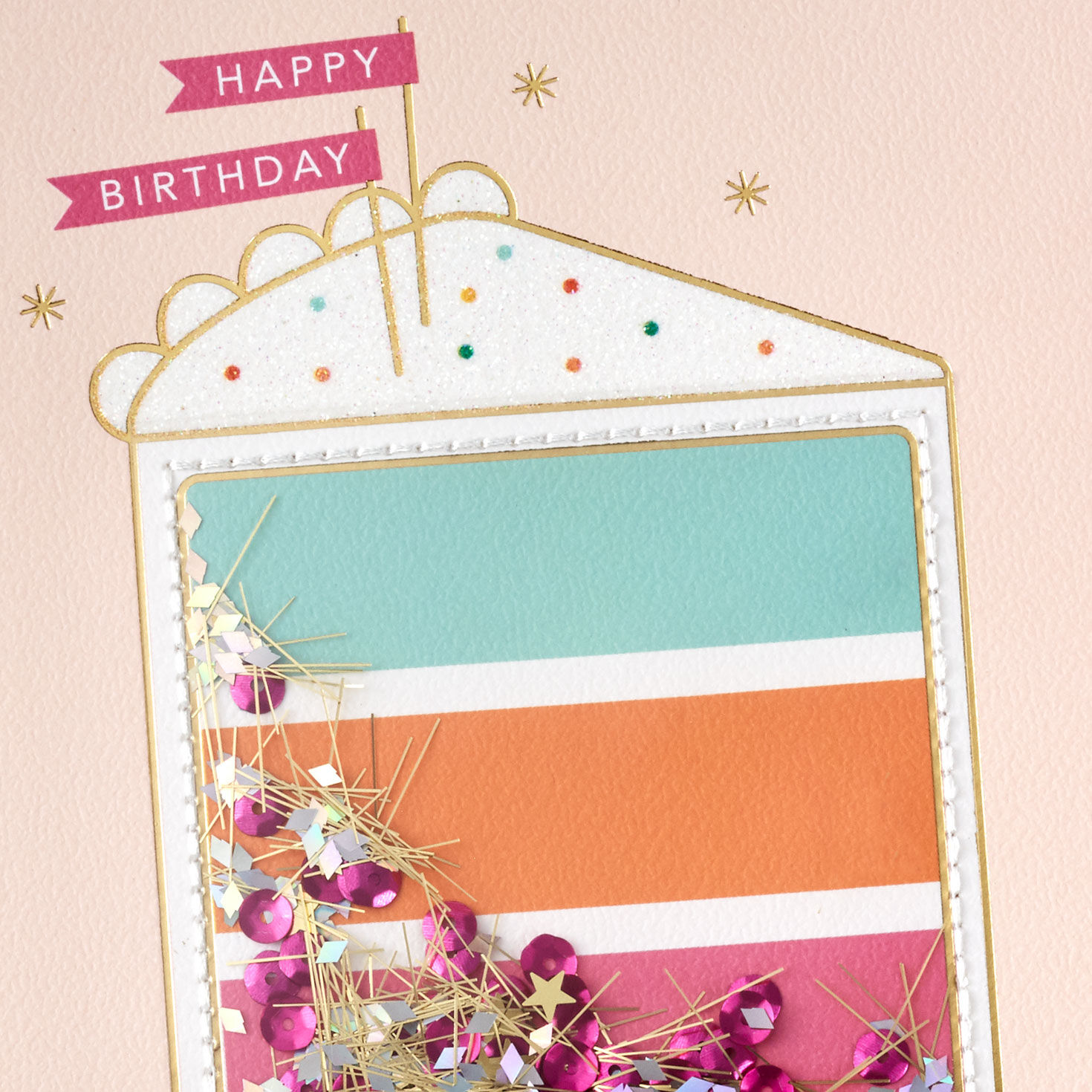 Upscale Cake Slice Birthday Card Card Front Detail image number 4