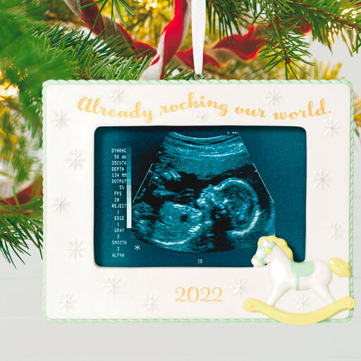 Already Rocking Our World Sonogram 2022 Porcelain Photo Frame Ornament, 