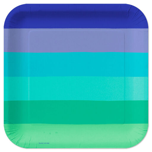Cool Ombré Stripe Square Dinner Plates, Set of 8, 