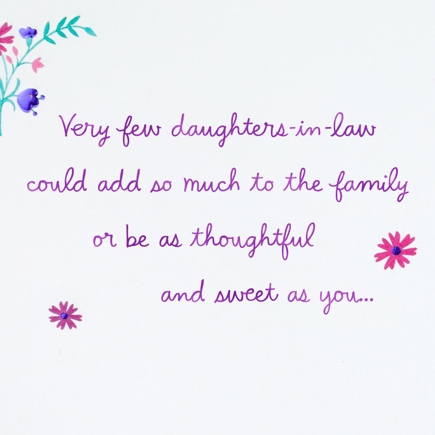 Bird and Flowers Daughter-in-Law Birthday Card Sentiment image number 2