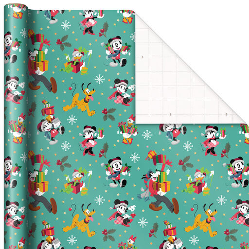 Disney Mickey Mouse and Friends Christmas Wrapping Paper, 30 sq. ft., 