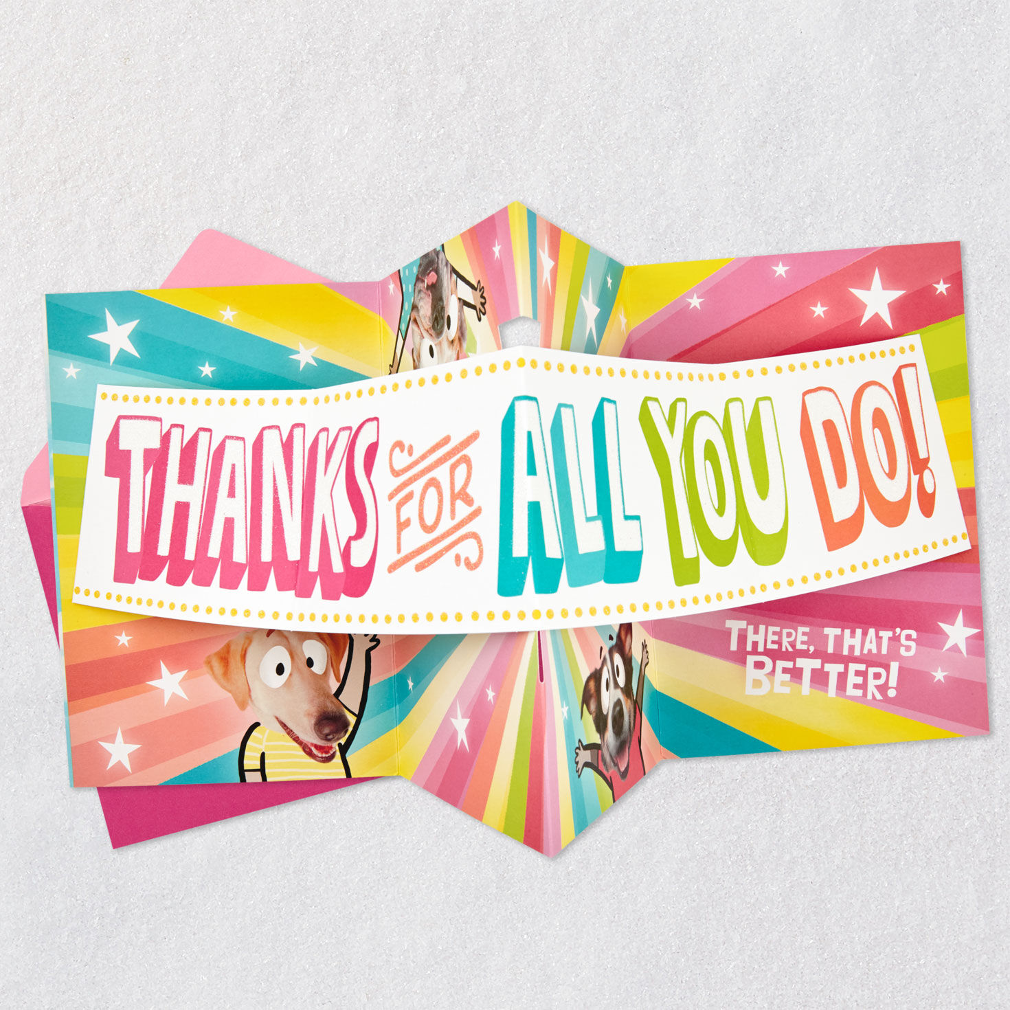 Puppy Dogs on Blue Sky Funny Mother's Day Pop-up Card Open card with envelope image number 4