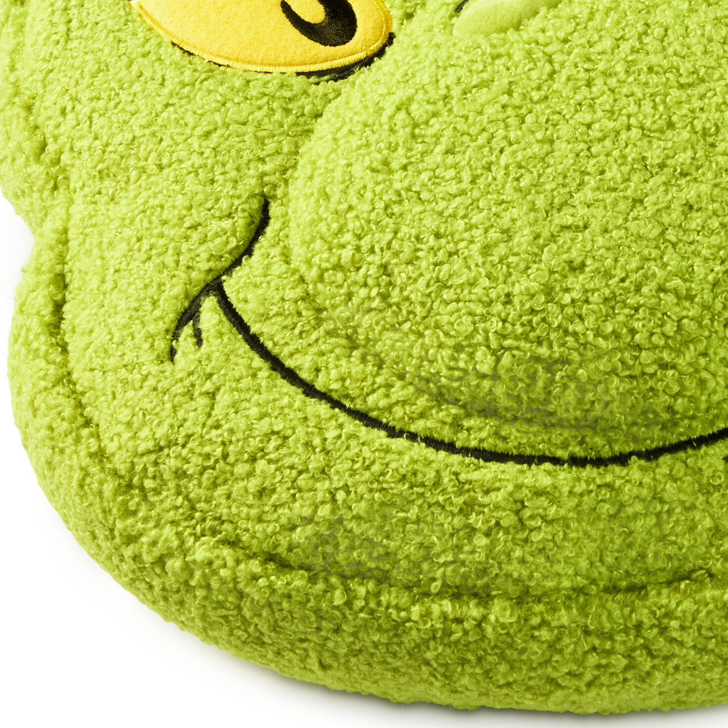 Dr. Seuss Grinch Face Shaped Pillow closeup view image number 5