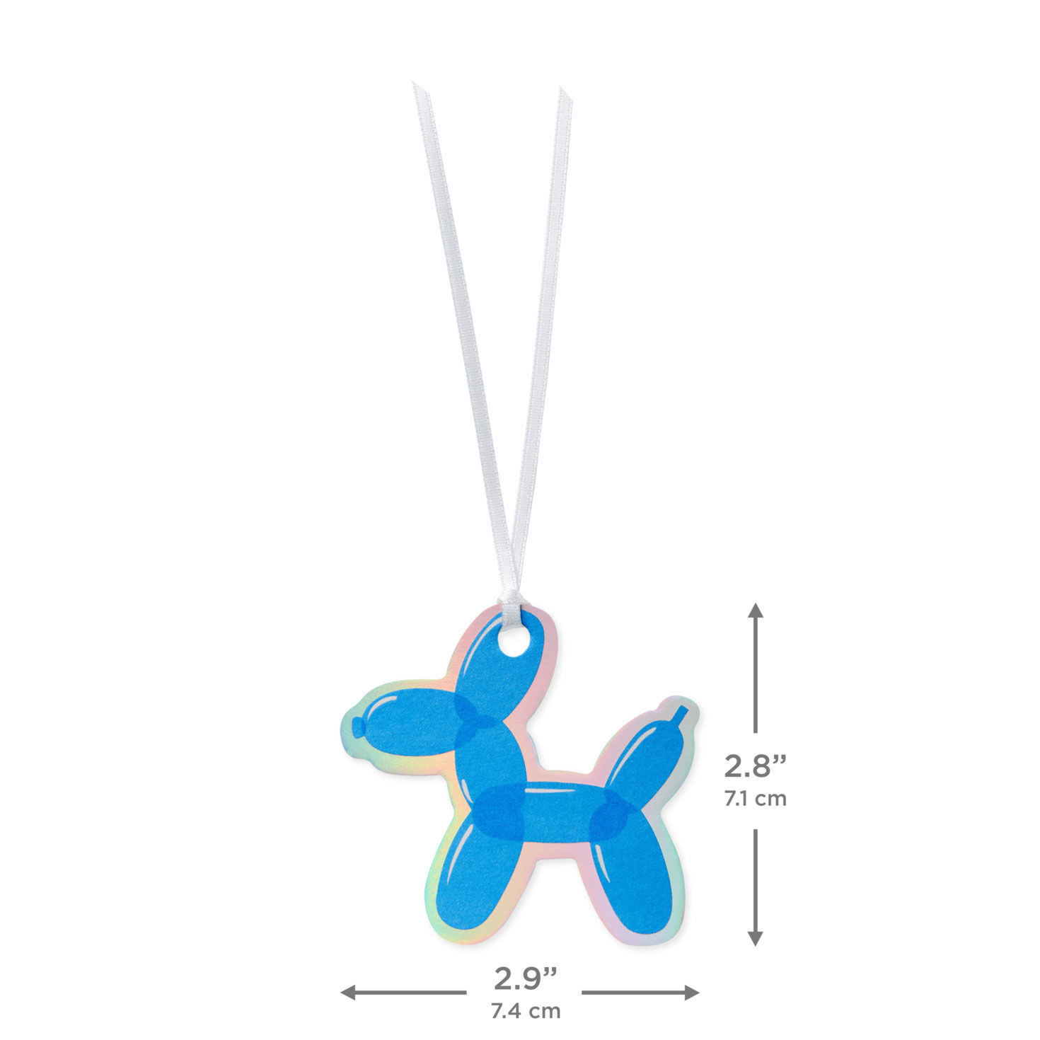 Blue Balloon Dog Die-Cut Gift Tag measurement image number 3