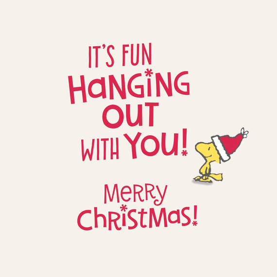 Peanuts® Snoopy and Woodstock Stockings Funny Christmas Card, , large image number 2