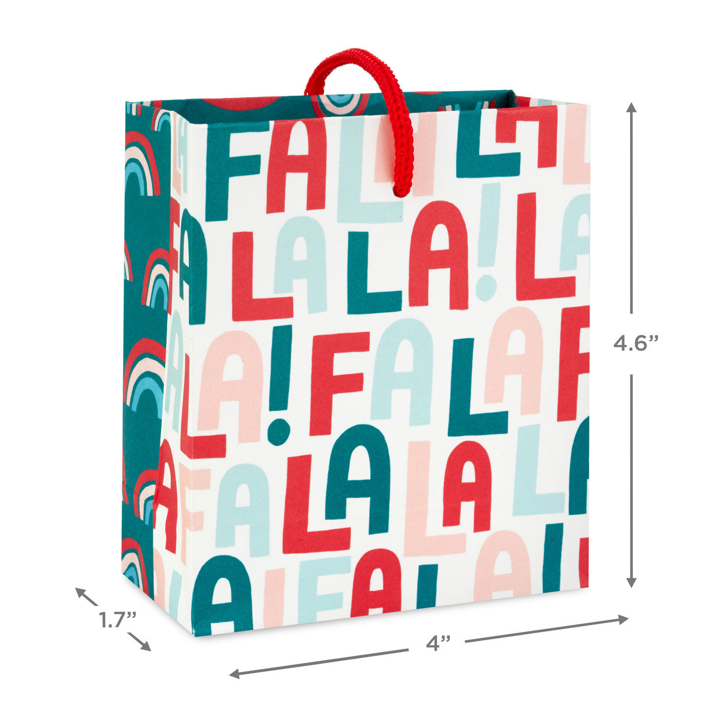 Fa La La Christmas Gift Card Holder Mini Bag measurement image number 3