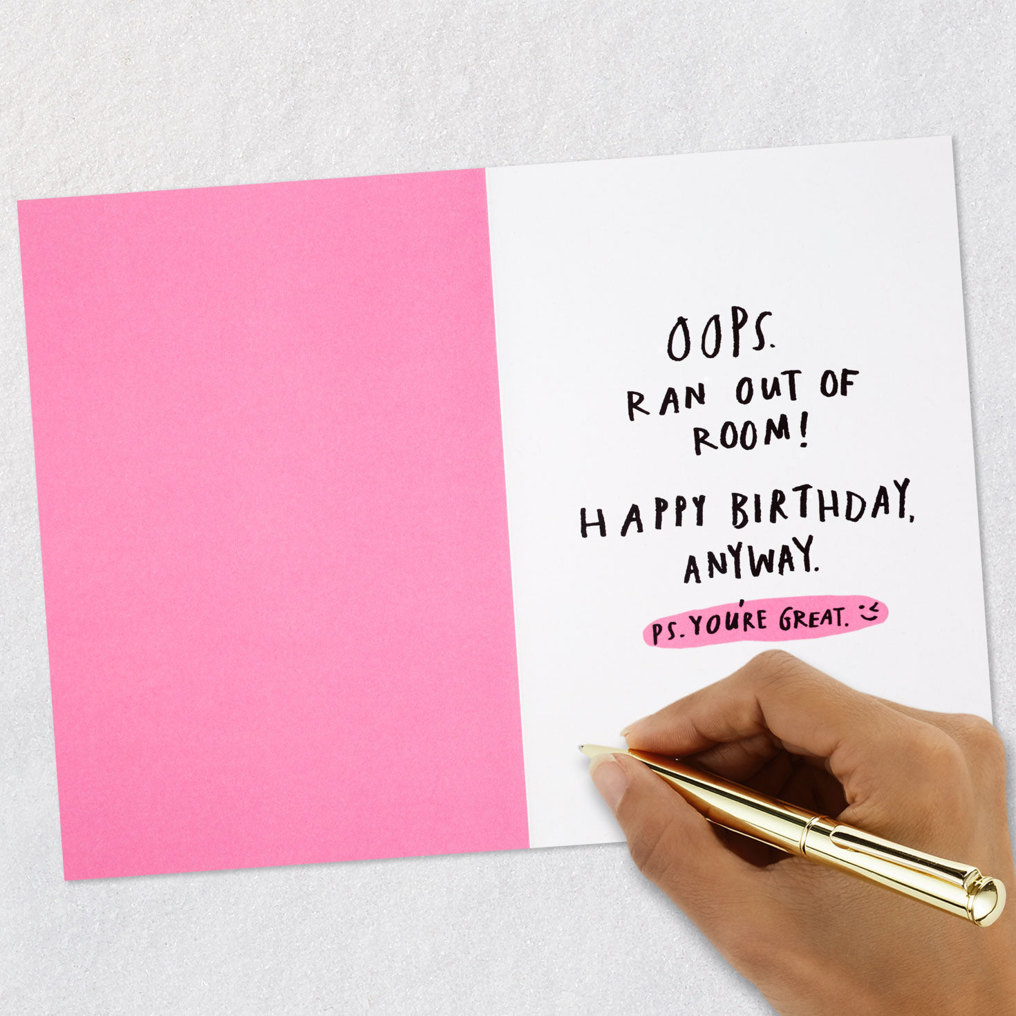 Lots of Lettering and Compliments Funny Birthday Card Signing card image number 6