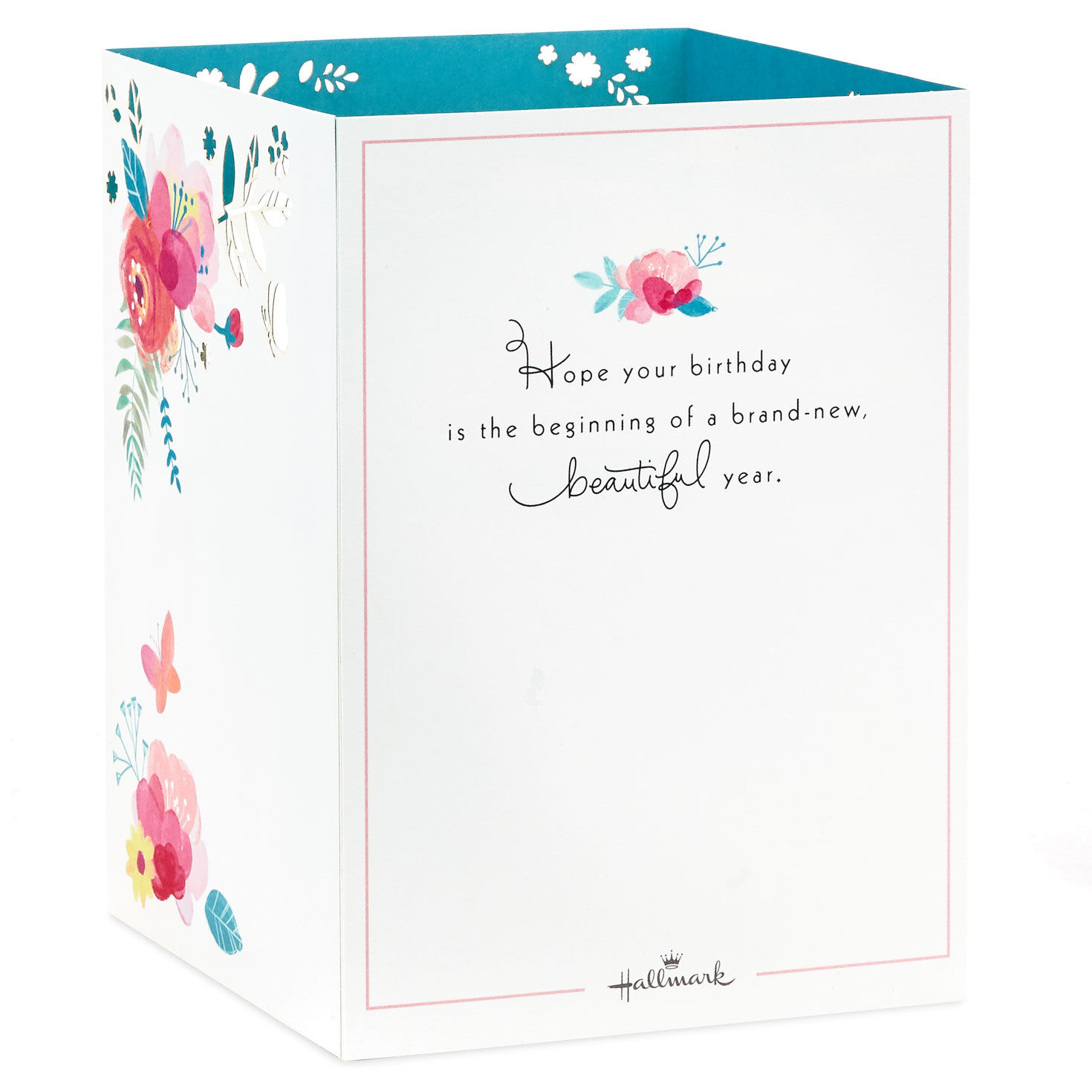 Beautiful Year Butterfly on Flowers 3D Pop-Up Birthday Card