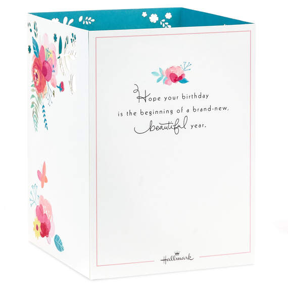 Beautiful Year Butterfly on Flowers 3D Pop-Up Birthday Card, , large image number 2