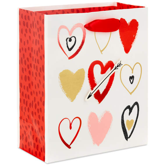 6.5" Painted Hearts Valentine's Day Gift Bag, , large image number 1