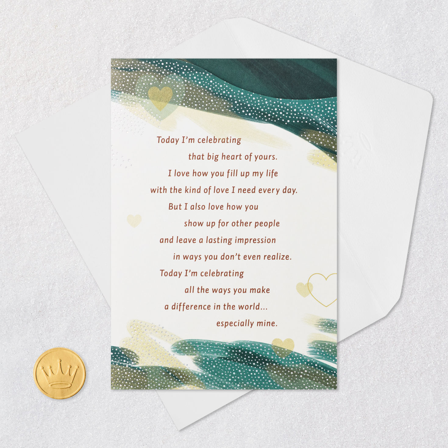 Abstract Navy and Gold Husband Birthday Card Card Front with Envelope and Gold Seal image number 6