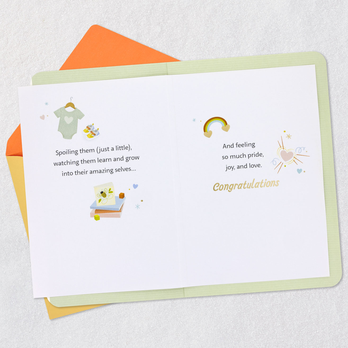 Baby Icons New Baby Card for Grandparents Open card with envelope image number 4