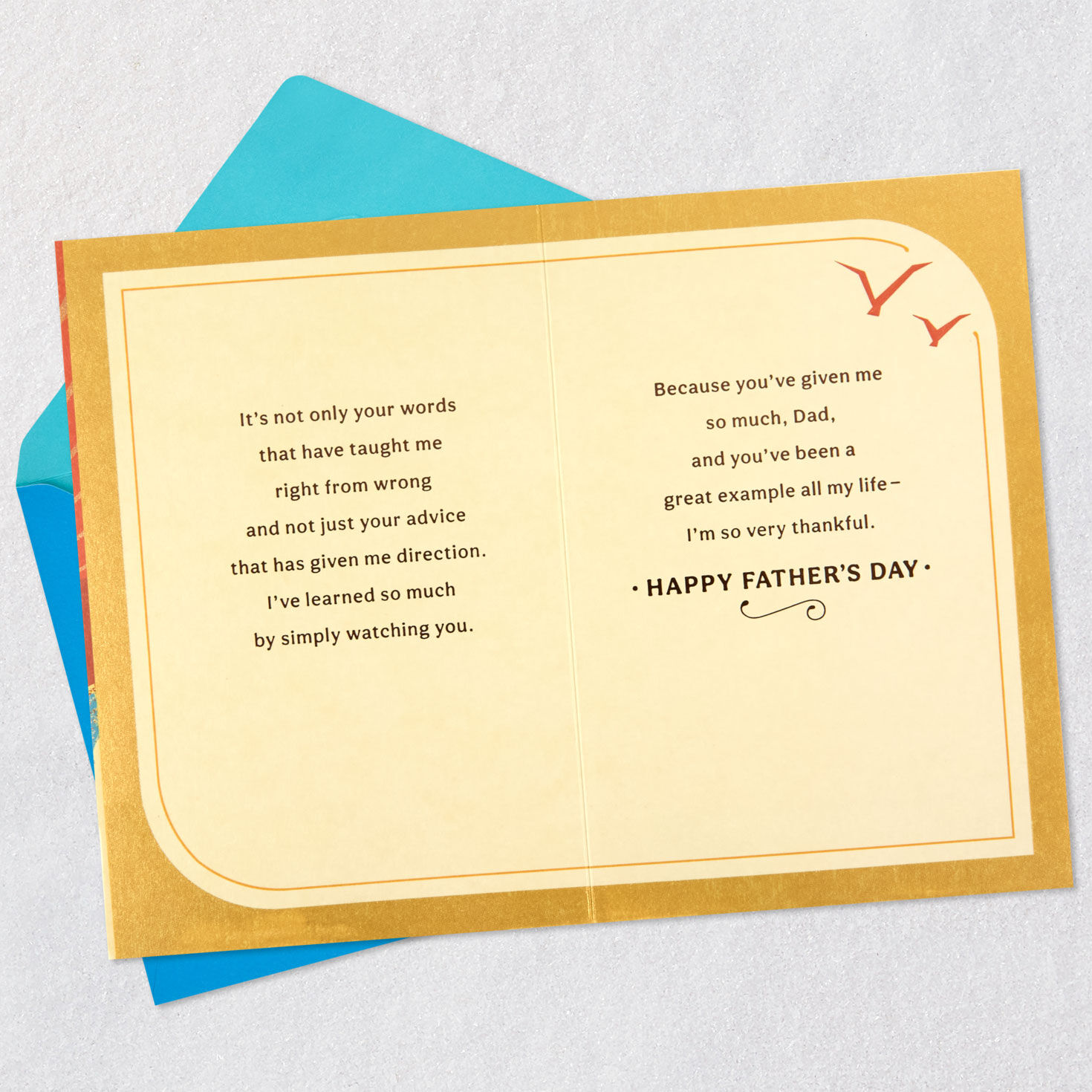 Birds and Radiant Sunset Dad Father's Day Card Open Card with Envelope image number 4