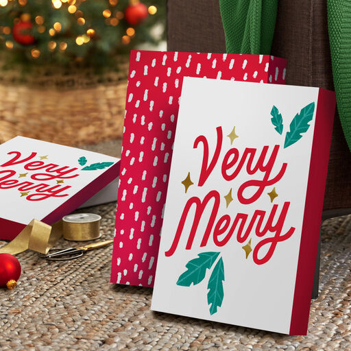 Very Merry and Dots 3-Pack Large Christmas Gift Boxes, 
