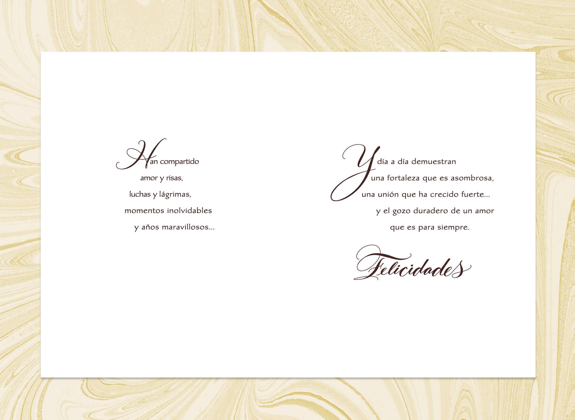 Wonderful Years Spanish-Language Anniversary Card