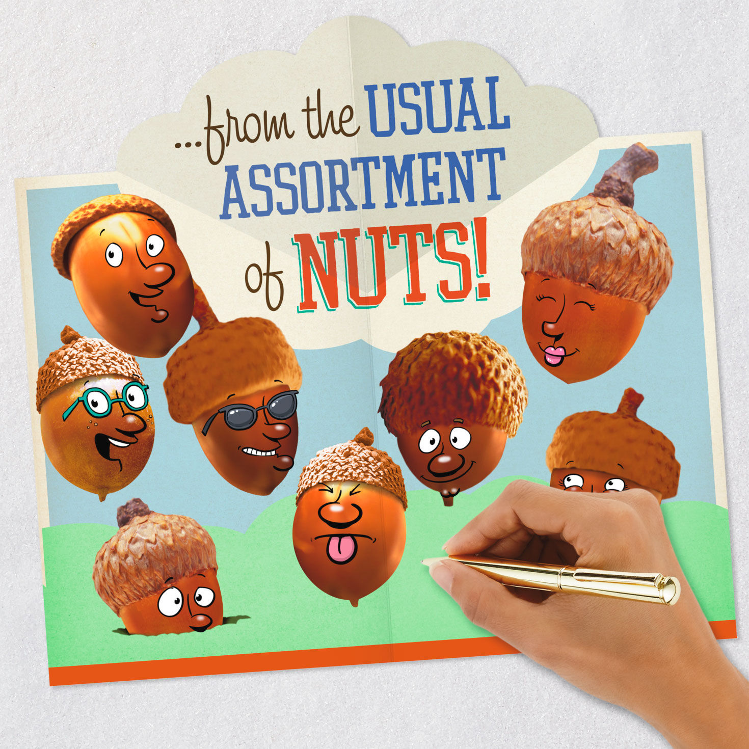 Squirrel and Nuts Funny Pop-Up Boss's Day Card From All Signing card image number 6