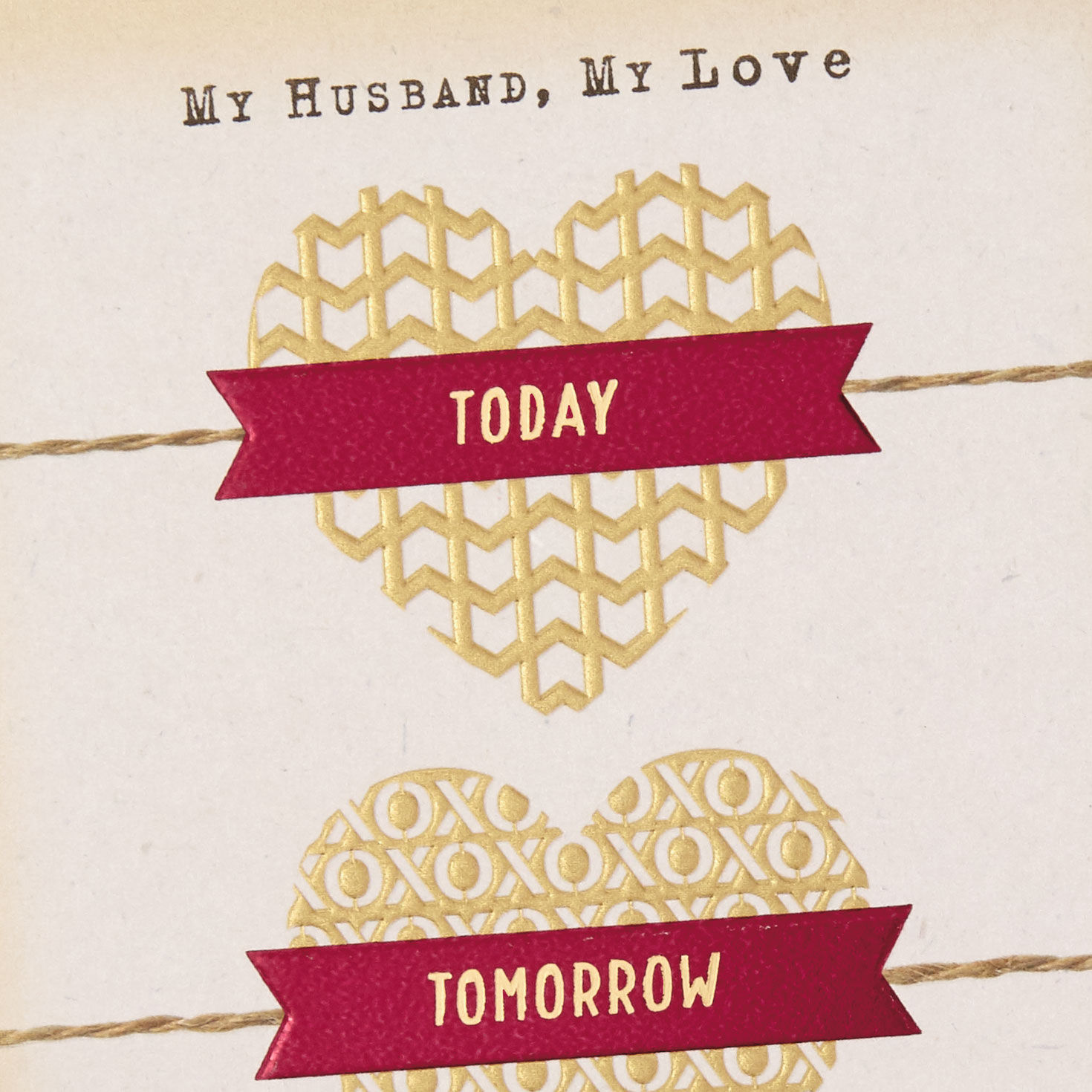 Red Banner Hearts Sweetest Day Card for Husband Card Front Detail image number 5