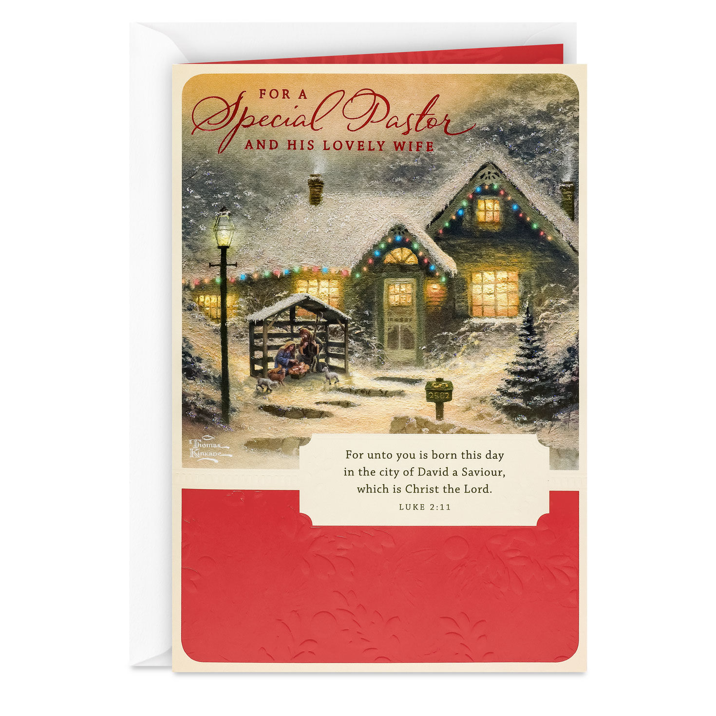 God Has Blessed Us Religious Christmas Card for Pastor and His Wife