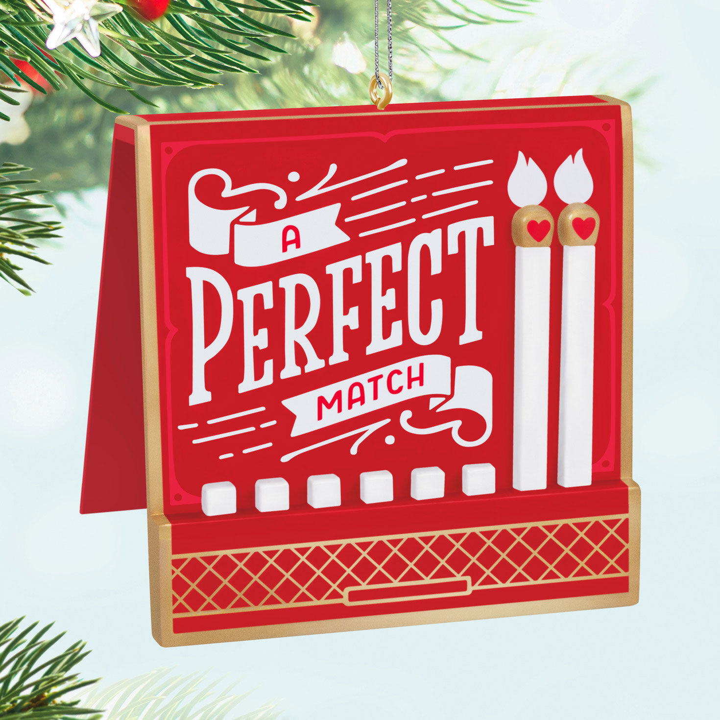 Matchbook Keepsake Ornament Hanging on tree image number 2