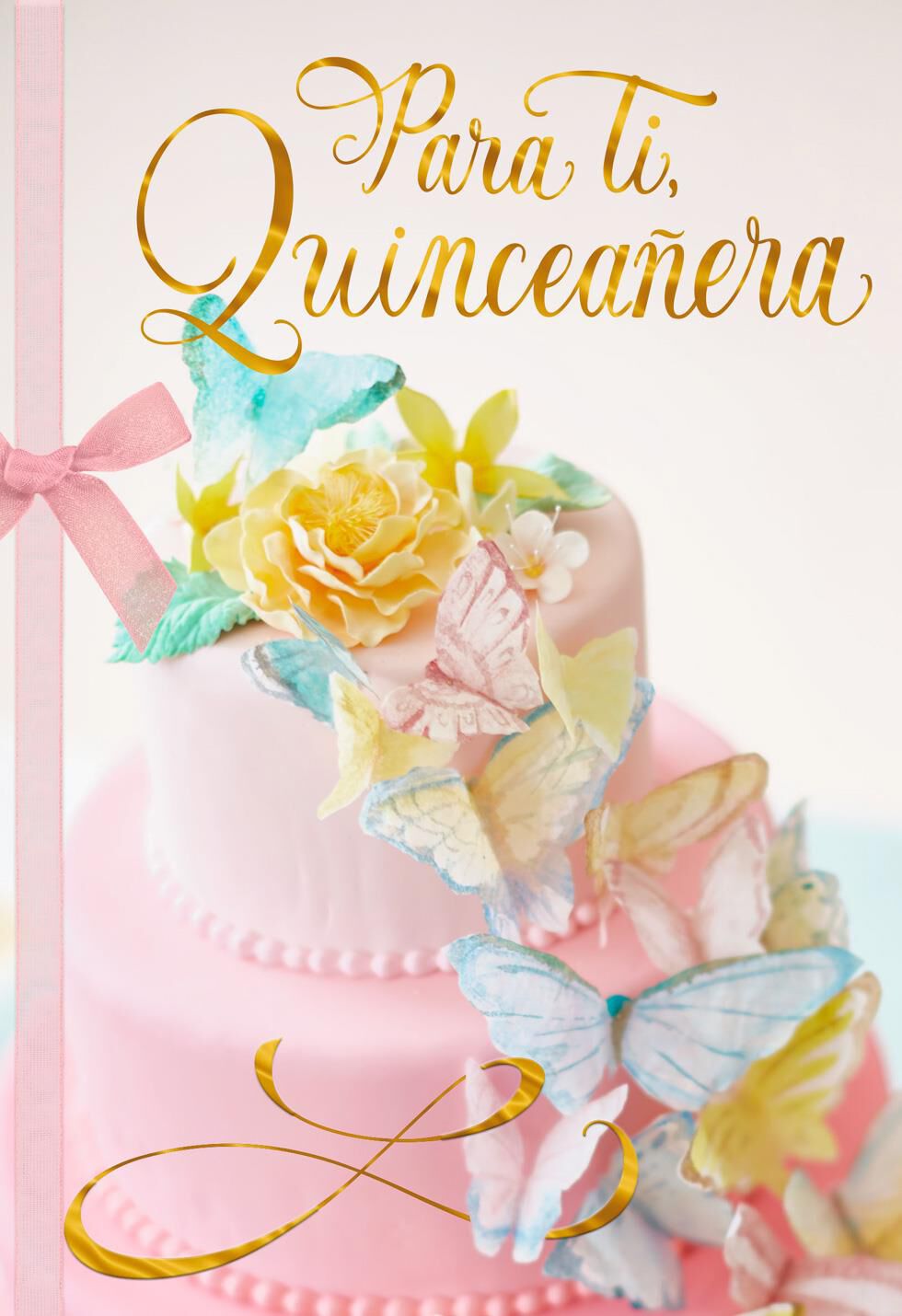 Butterfly Cake Spanish-Language Quinceañera Card