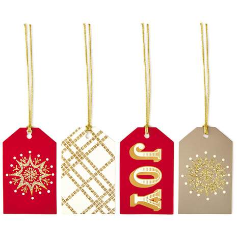 Elegant Christmas Gift Tags With Cord Ties, Pack of 12, , large