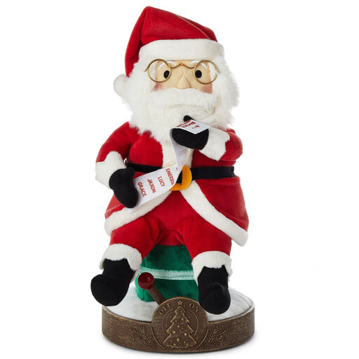 Santa Claus Musical Christmas Tree-Lighting Plush Figurine, 12", 