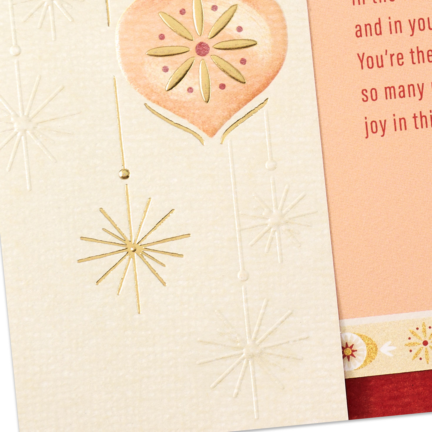 Pink and Gold Ornament Daughter Card Card Front Detail image number 6