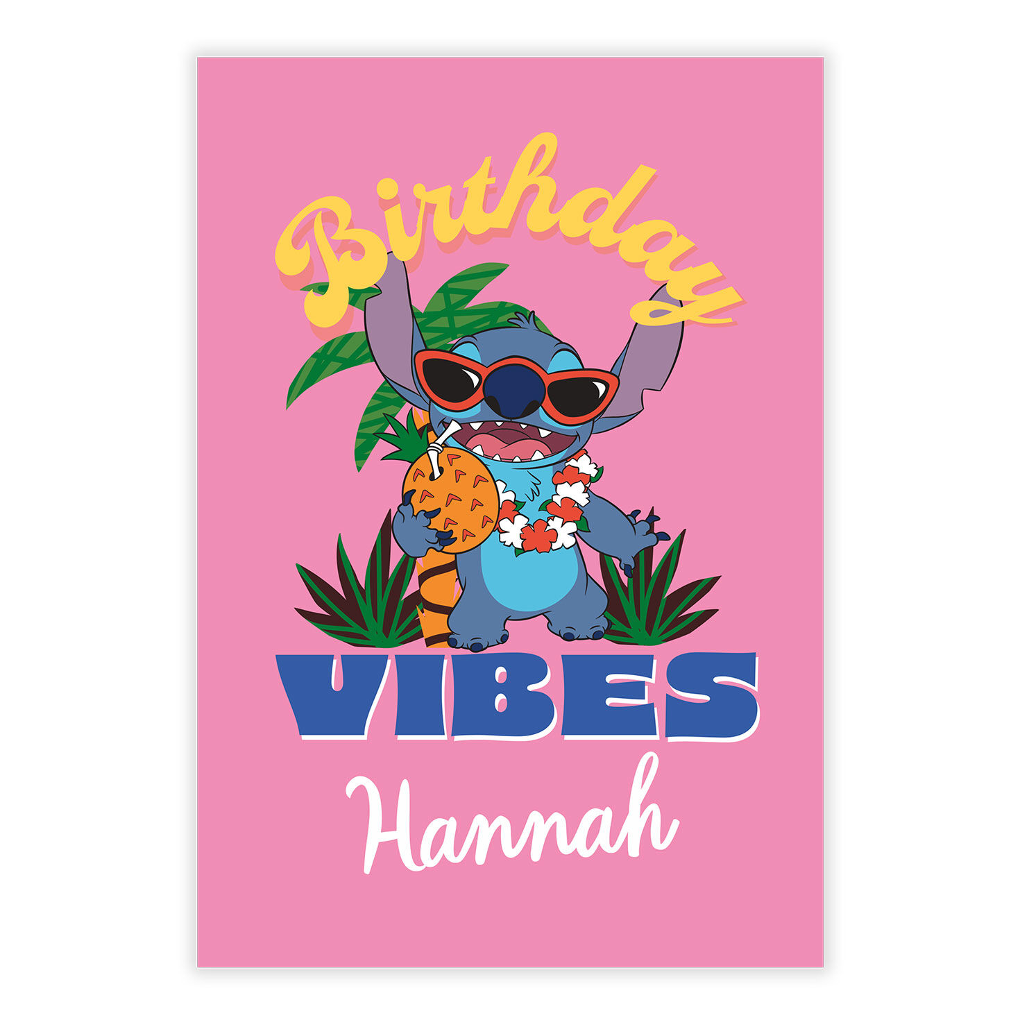 Hawaiian Stitch Personalized Birthday Card front image number 8