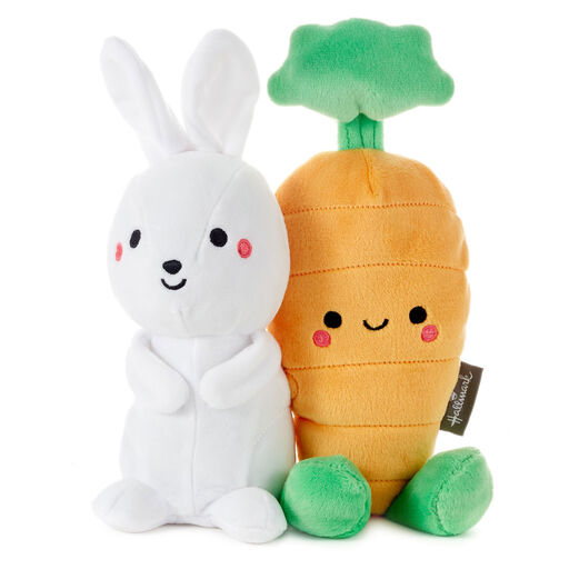 Better Together Bunny and Carrot Magnetic Plush Pair, 8", 