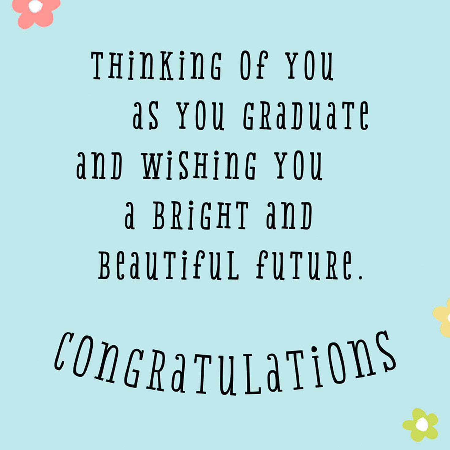 Floral Wreath High School Graduation Card for Her Sentiment image number 2