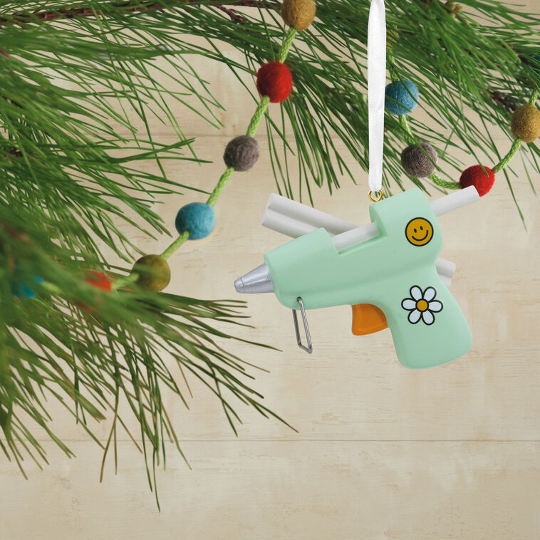 Glue Gun Christmas Ornament hanging on tree image number 2