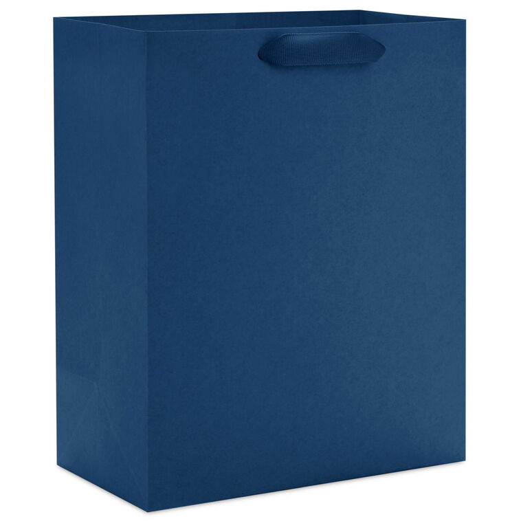 9.6" Solid Navy Blue Medium Gift Bag