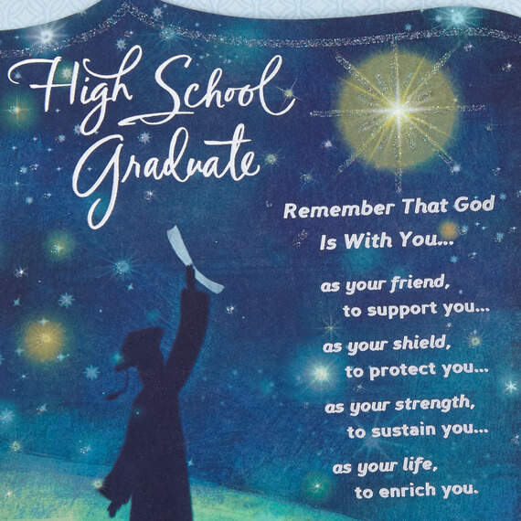 God Is With You Religious High School Graduation Card, , large image number 4