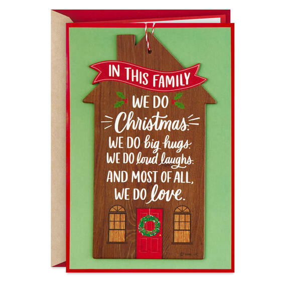 This Family Does Love Romantic Christmas Card With Decoration, , large image number 1