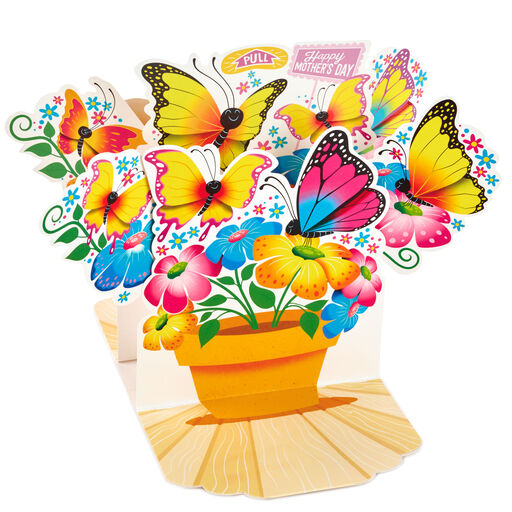 Butterflies and Flowers Musical 3D Pop-Up Mother's Day Card for Mom, 