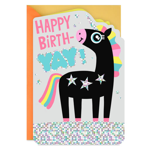 Smiles, Hugs and Unicorns Birthday Card, 