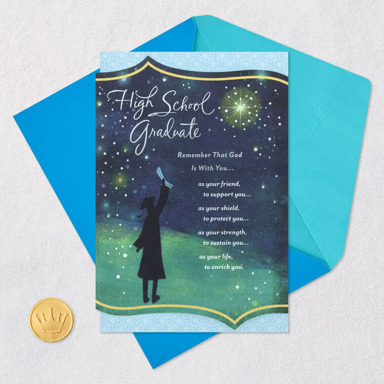 God Is With You Religious High School Graduation Card God Is With You Religious High School Graduation Card
