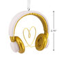 White Gold Headphones Christmas Ornament measurement image number 3