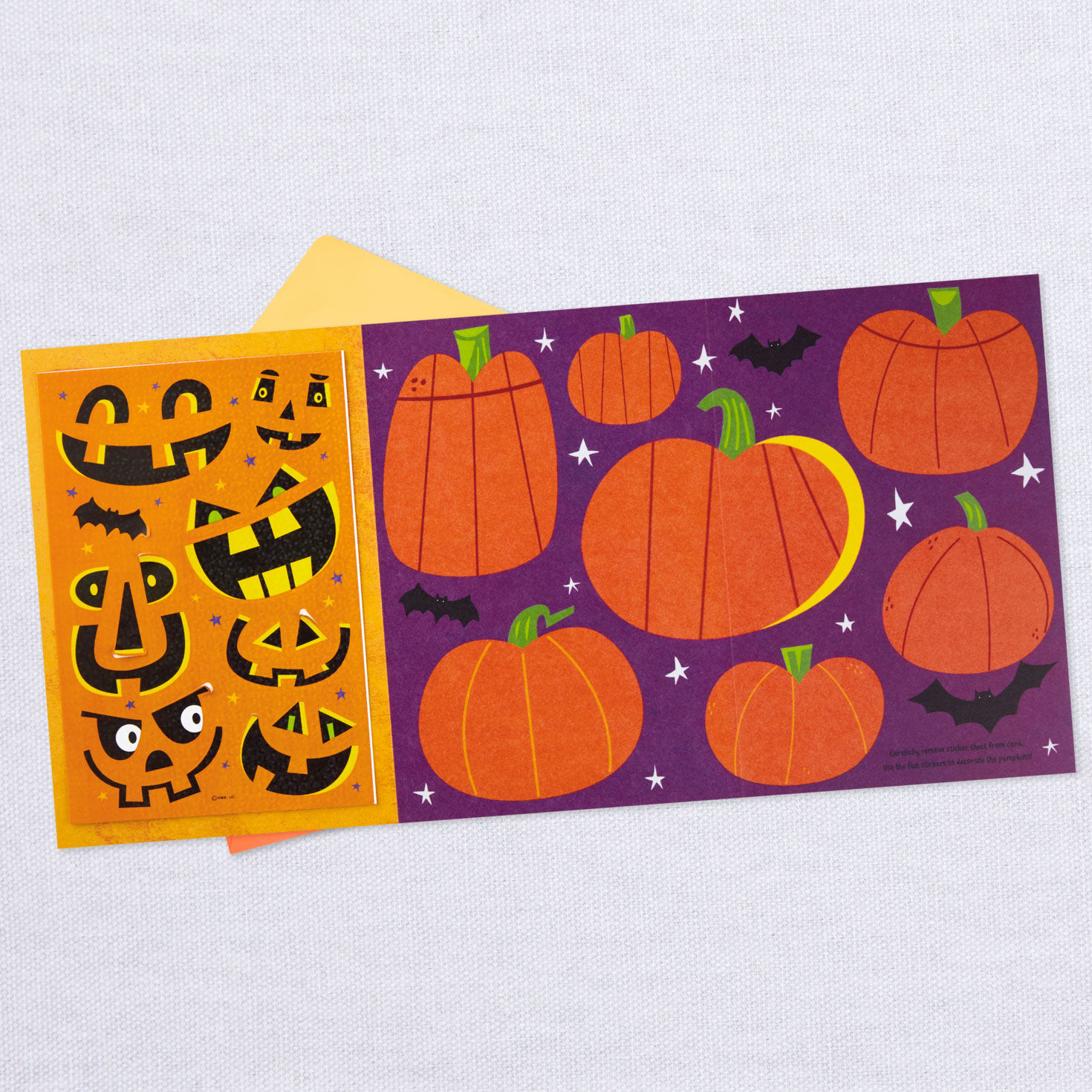 Pumpkin Decorating Activity Halloween Card With Stickers