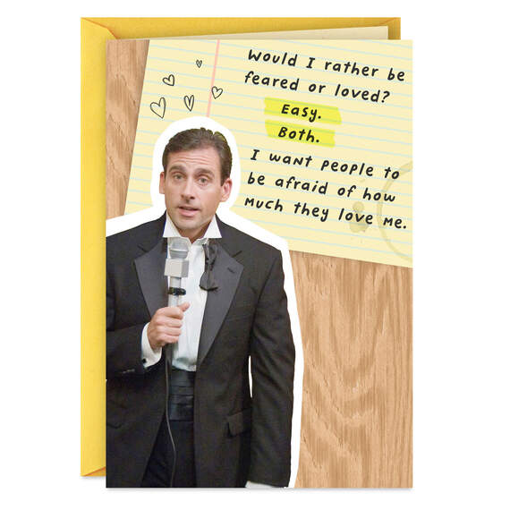 The Office Michael Scott Feared and Loved Funny Birthday Card, , large image number 1