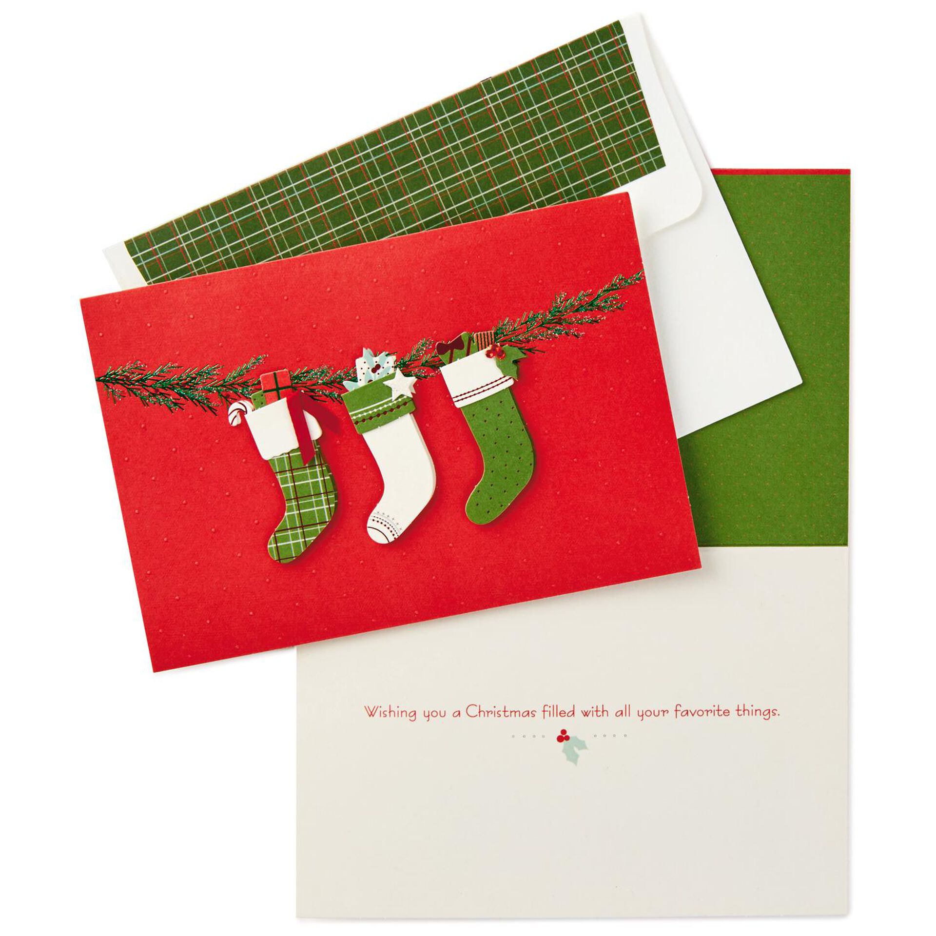 Trio of Stockings Christmas Cards, Box of 8 Boxed Cards Hallmark
